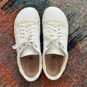 Men’s Birkenstock Bend Low White Leather Sneakers - size 10 (42) - Lightly Used